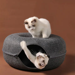 Cat Donut Bed Tunnel Interactive - A Cozy Haven for Your Feline Friends!