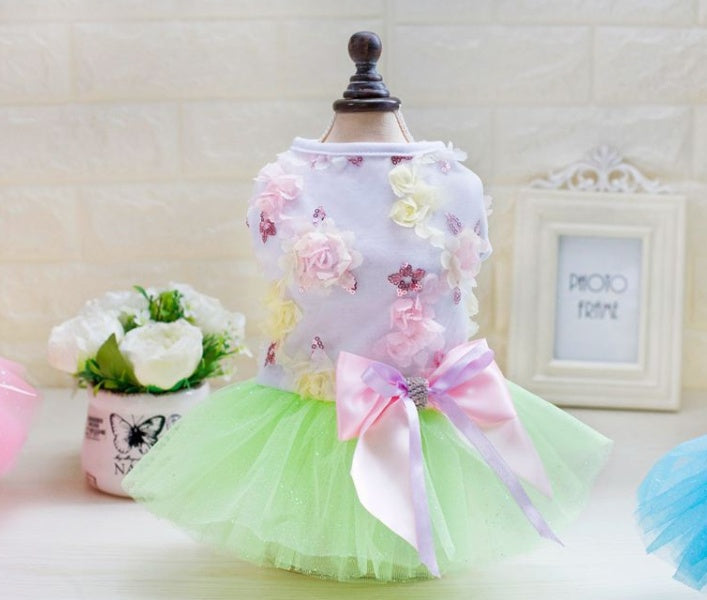 Luxury pet dresses with tutu skirt - petdealspot