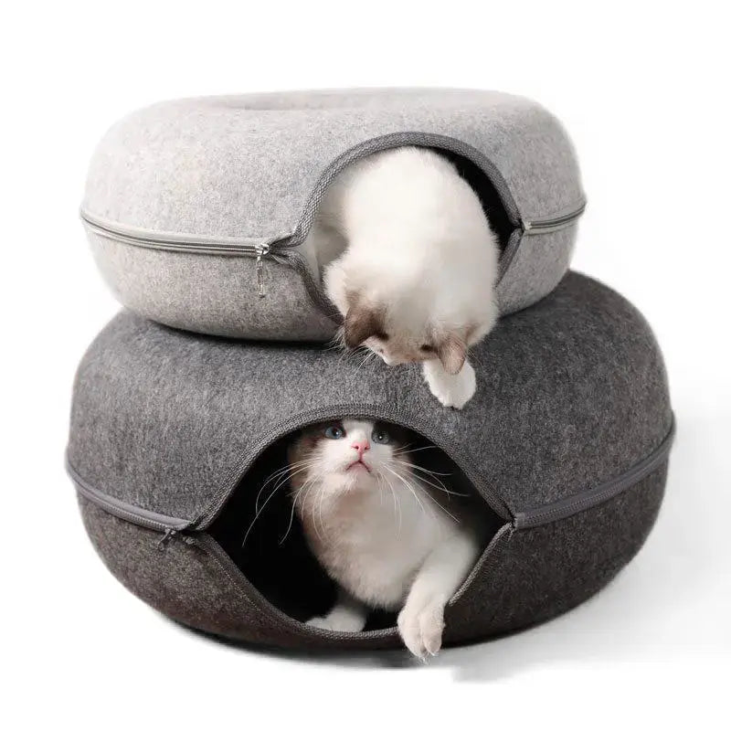 Cat Donut Bed Tunnel Interactive - A Cozy Haven for Your Feline Friends!