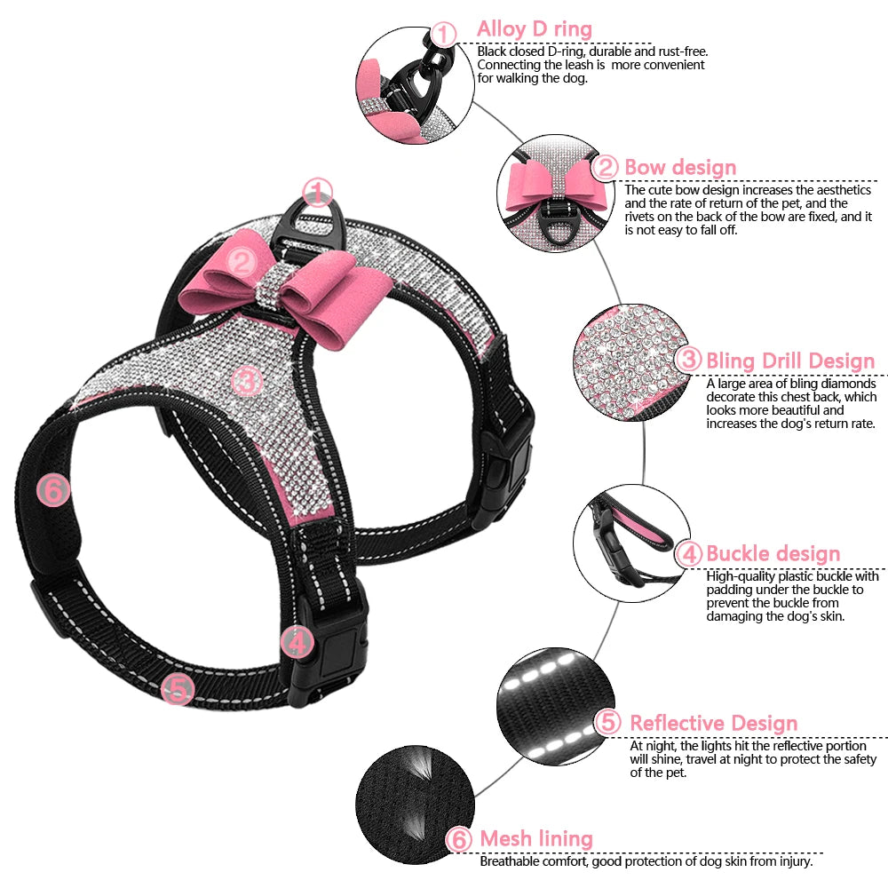 Stylish Dog Harness for the Modern Pet-Fashion Meets Function - No Pull Breathable Reflective for Kittens Puppies