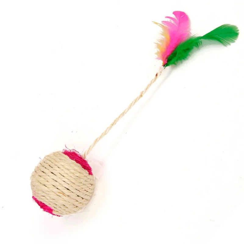 Purr-fect Playtime! Buy Sisal Cat Scratching Ball Toy - Keep Your Kitty Entertained & Healthy