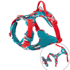 Chic Cotton Floral & No-Pull Dog Harnesses - Adjustable, Reflective, and Comfortable for All Sizes