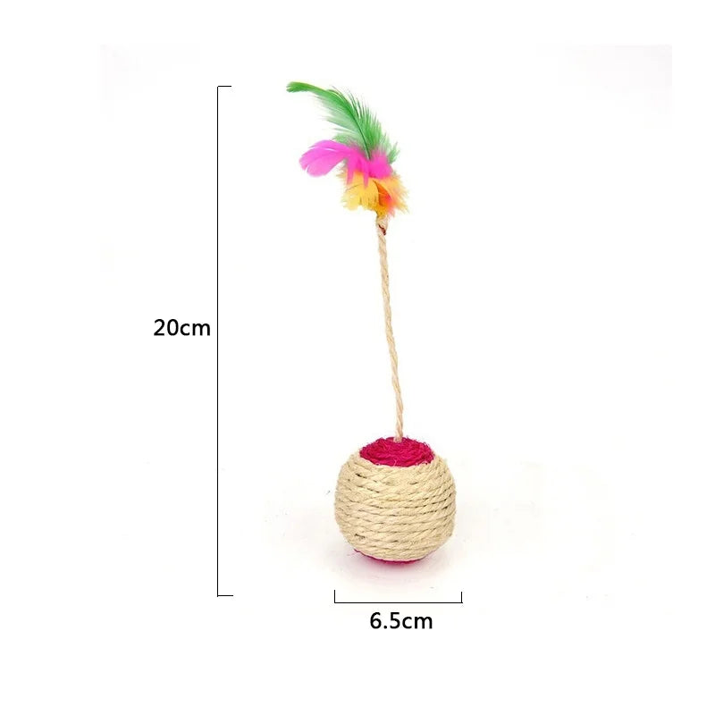 Purr-fect Playtime! Buy Sisal Cat Scratching Ball Toy - Keep Your Kitty Entertained & Healthy