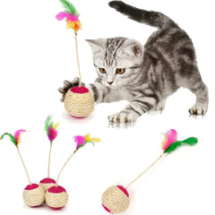 Purr-fect Playtime! Buy Sisal Cat Scratching Ball Toy - Keep Your Kitty Entertained & Healthy