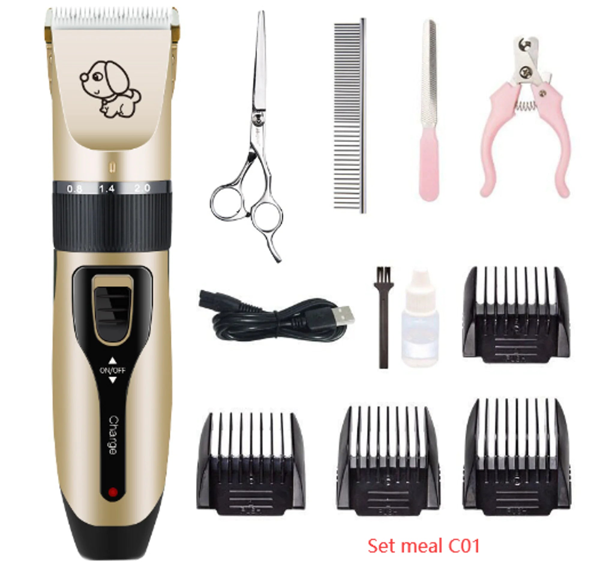 Professional Dog Hair Clippers Trimmer Set