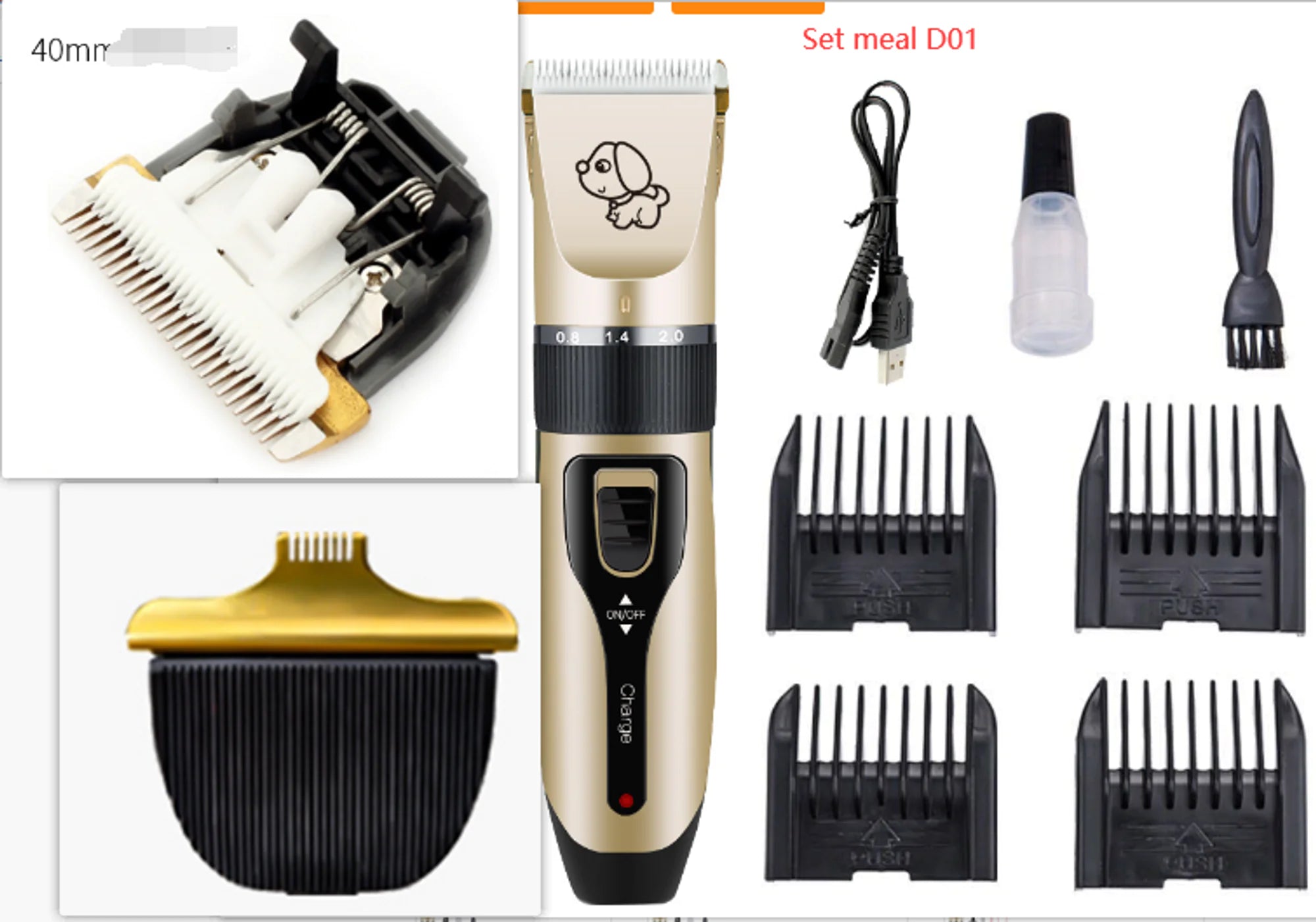 Professional Dog Hair Clippers Trimmer Set