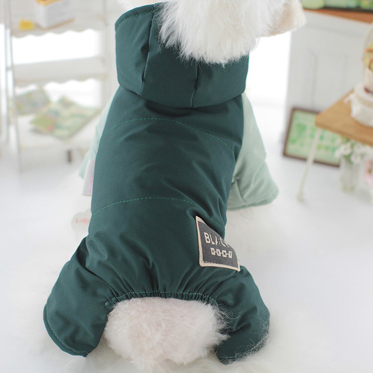 Pet Dog Clothes Shoulder Cap Four-legged Pet Clothing Hooded