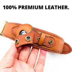 Leather Anti-Lost Dog Collar with AirTag Holder