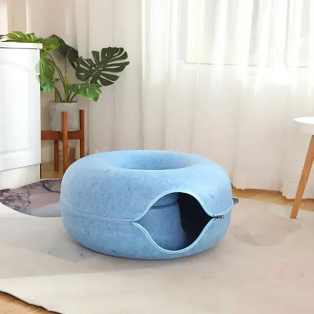 Cat Donut Bed Tunnel Interactive - A Cozy Haven for Your Feline Friends!