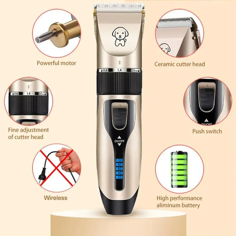 Professional Dog Hair Clippers Trimmer Set